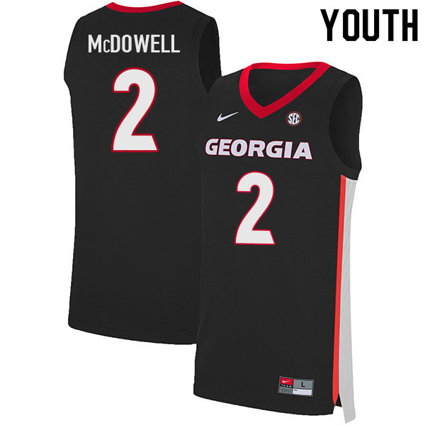 Youth #2 Cam McDowell Georgia Bulldogs College Basketball Jerseys Sale-Black - Click Image to Close